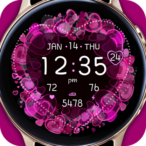 Colored Hearts Watch Face