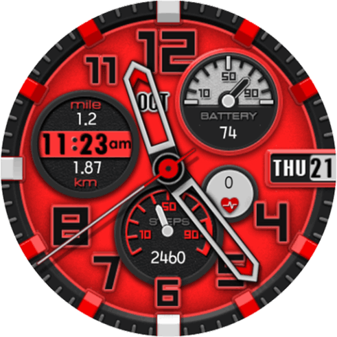 Red Step Watch Face
